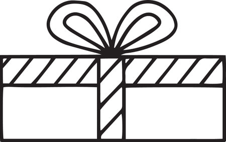 Gift Box Line Drawing Vector Pack for Holidays and Birthdaysのイラスト素材