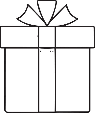Hand-Drawn Gift Box Line Art Collection â Black and Whiteのイラスト素材
