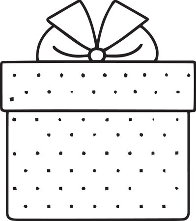 Hand-Drawn Gift Box Line Art Collection â Black and Whiteのイラスト素材
