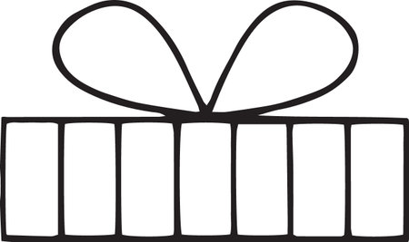 Gift Box Line Drawing Vector Pack for Holidays and Birthdaysのイラスト素材