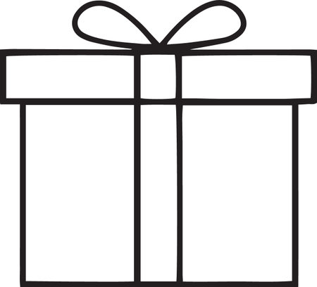Hand-Drawn Gift Box Line Art Collection â Black and Whiteのイラスト素材