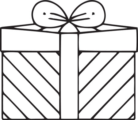 Minimal Outline Gift Box Vector Set for Celebrationsのイラスト素材