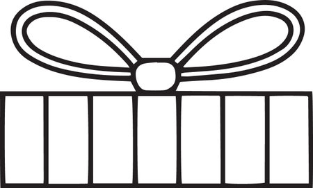 Gift Box Line Drawing Vector Pack for Holidays and Birthdaysのイラスト素材