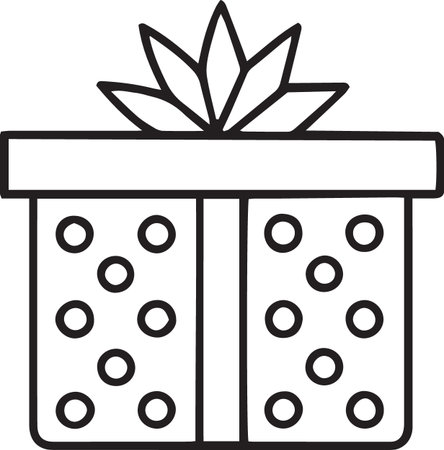 Minimal Outline Gift Box Vector Set for Celebrationsのイラスト素材