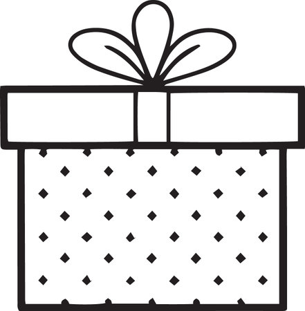 Gift Box Line Drawing Vector Pack for Holidays and Birthdaysのイラスト素材