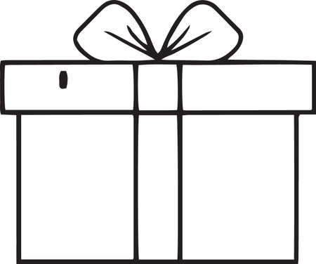 Minimal Outline Gift Box Vector Set for Celebrationsのイラスト素材