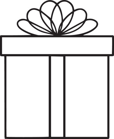 Gift Box Line Art Vector Icons with Ribbons and Bowsのイラスト素材