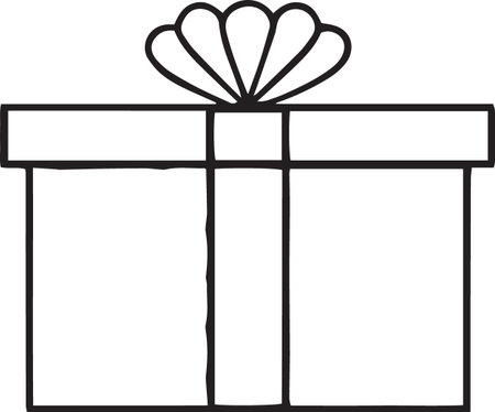 Gift Box Line Art Vector Icons with Ribbons and Bowsのイラスト素材
