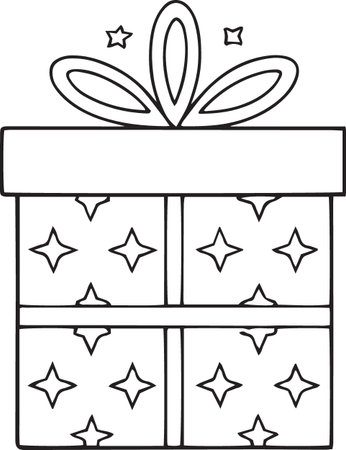 Gift Box Line Art Vector Icons with Ribbons and Bowsのイラスト素材