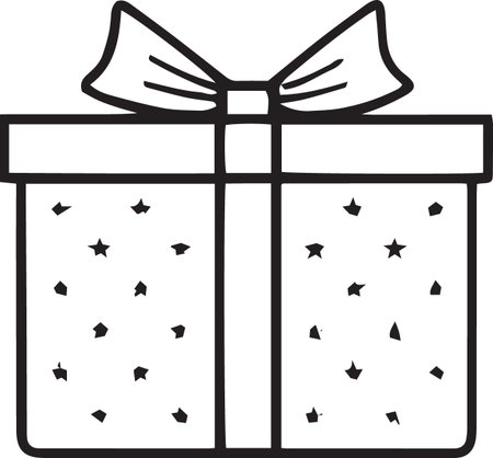 Minimal Outline Gift Box Vector Set for Celebrationsのイラスト素材