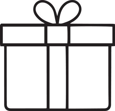 Minimal Outline Gift Box Vector Set for Celebrationsのイラスト素材