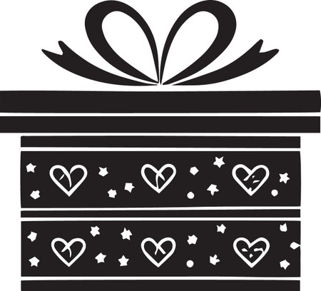 Present Box Vector Silhouette Icon for Partiesのイラスト素材