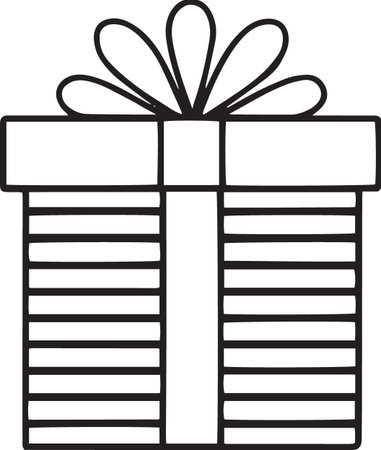 Gift Box Line Art Vector Icons with Ribbons and Bowsのイラスト素材