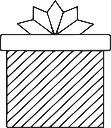 Hand-Drawn Gift Box Line Art Collection â Black and Whiteのイラスト素材