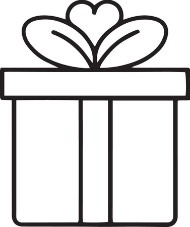 Gift Box Line Art Vector Icons with Ribbons and Bowsのイラスト素材