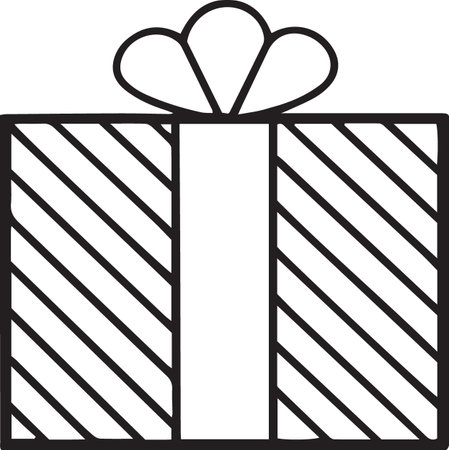 Gift Box Line Drawing Vector Pack for Holidays and Birthdaysのイラスト素材
