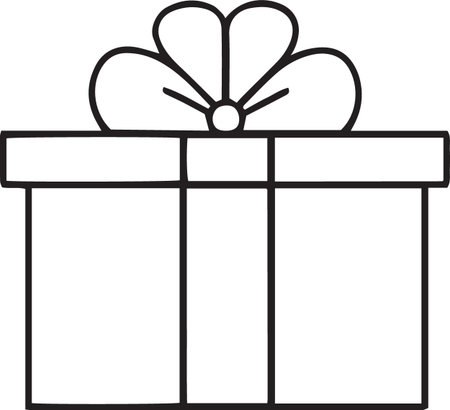Gift Box Line Drawing Vector Pack for Holidays and Birthdaysのイラスト素材