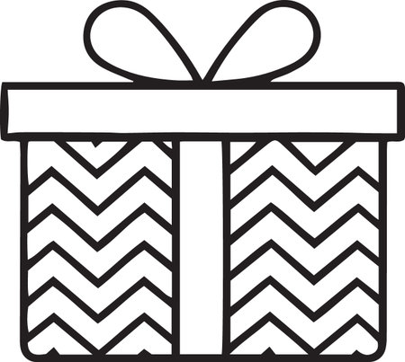 Minimal Outline Gift Box Vector Set for Celebrationsのイラスト素材