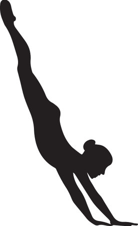 Silhouette of gymnast.Vector illustration ready for vinyl cutting.のイラスト素材