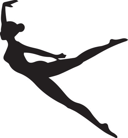 Ballet dancer.Vector illustration. Silhouette. Ready for vinyl cutting.のイラスト素材