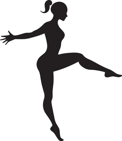 Ballet dancer silhouette. Vector illustration of a ballerina.のイラスト素材