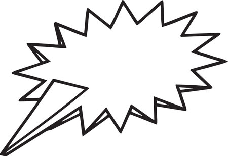 Comic speech bubble with lightning. Vector illustration on white background.のイラスト素材