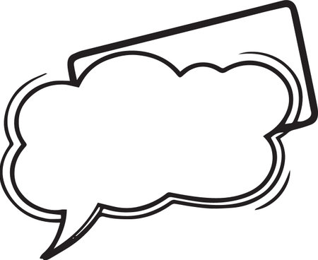 Hand Drawn Comic Speech Bubble â Vector Doodle Style Talk, Thought &amp; Chat Balloonsのイラスト素材