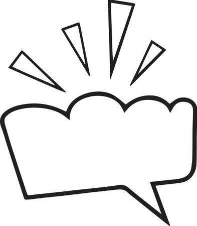 Hand Drawn Comic Speech Bubble â Vector Doodle Style Talk, Thought &amp; Chat Balloonsのイラスト素材