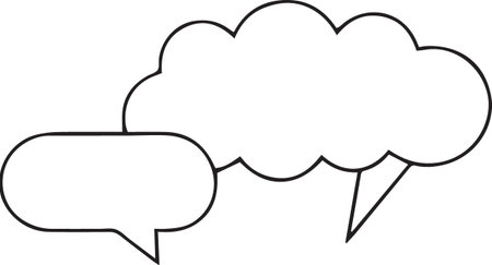 Hand Drawn Comic Speech Bubble â Vector Doodle Style Talk, Thought &amp; Chat Balloonsのイラスト素材