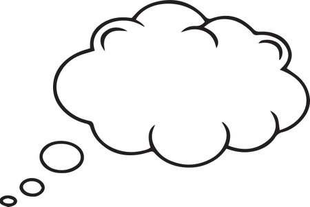 Illustration of a cloud with bubble speech isolated on a white backgroundのイラスト素材