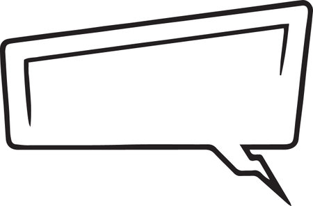 Black line Speech bubble icon isolated on white background. Vector Illustrationのイラスト素材