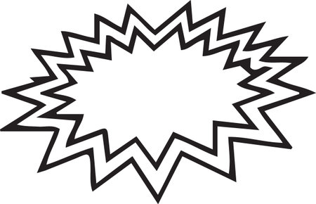 Black line Speech bubble icon isolated on white background. Vector Illustrationのイラスト素材