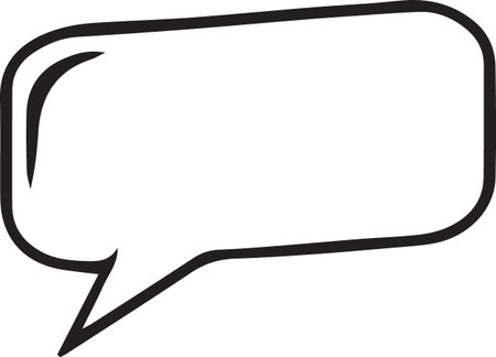 Black line Speech bubble icon isolated on white background. Vector Illustrationのイラスト素材