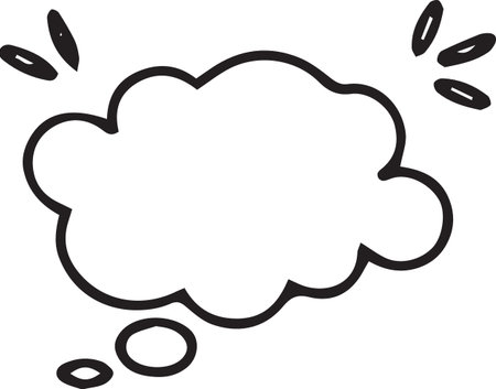 Black line Cloud icon isolated on white background. Cloud symbol. Vector Illustrationのイラスト素材