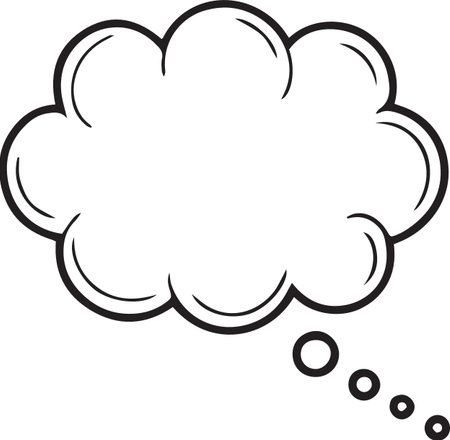 Speech Bubbles.Black and White Illustration, Isolated on white backgroundのイラスト素材