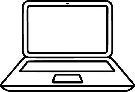Laptop computer icon isolated on white background. Vector Illustration.のイラスト素材
