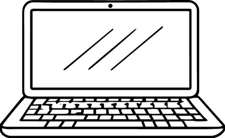 Laptop on a white background, vector illustration, eps 10のイラスト素材