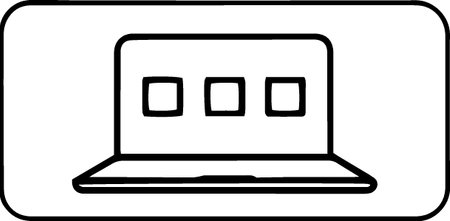 Black line Laptop icon isolated on white background. Computer notebook with empty screen sign. Vector Illustrationのイラスト素材