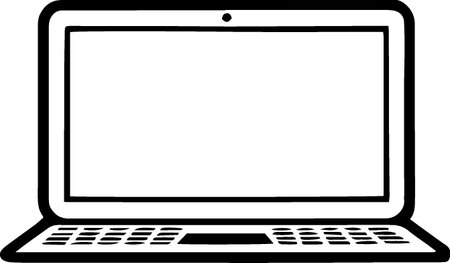 Laptop computer with blank screen isolated on white background. Vector illustrationのイラスト素材
