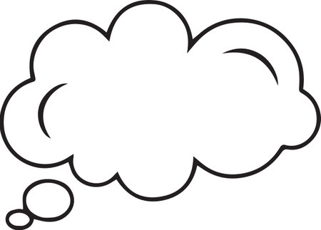 Illustration of a cloud with speech bubble isolated on a white backgroundのイラスト素材