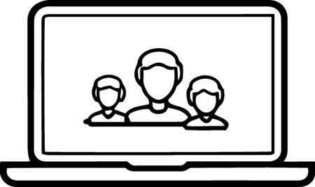 Video conference icon isolated on white background. Remote work. Vector Illustrationのイラスト素材