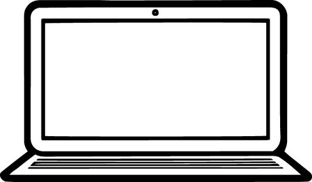 Laptop computer with blank screen isolated on white background. Vector illustrationのイラスト素材
