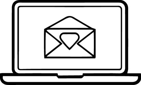 Laptop and envelope icon on white background. Vector Illustration.のイラスト素材