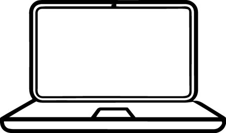 Laptop computer with blank screen isolated on white background. Vector illustrationのイラスト素材