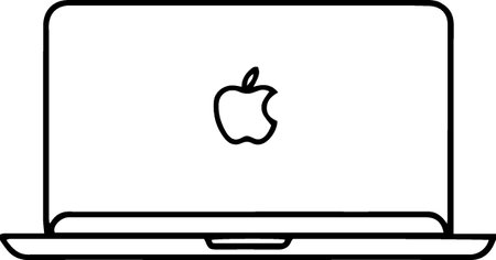 Laptop computer with apple icon isolated on white background. Vector Illustrationのイラスト素材