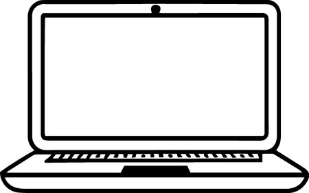 Laptop computer with blank screen isolated on white background. Vector illustrationのイラスト素材