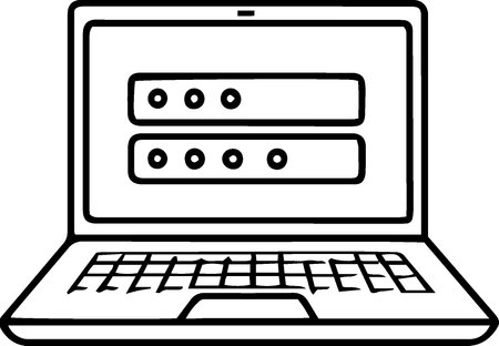 Laptop computer with password on screen. Internet security concept. Vector illustrationのイラスト素材