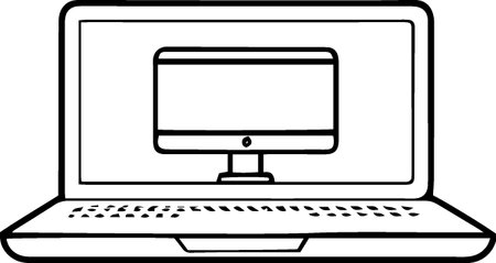 Laptop computer on a white background. Vector illustration, EPS 10のイラスト素材