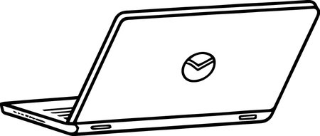 Laptop with check mark on the screen. Vector illustration isolated on whiteのイラスト素材