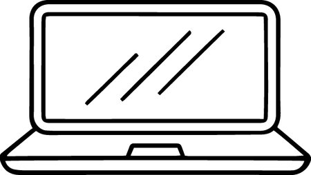 Laptop computer icon isolated on white background. Vector Illustration.のイラスト素材